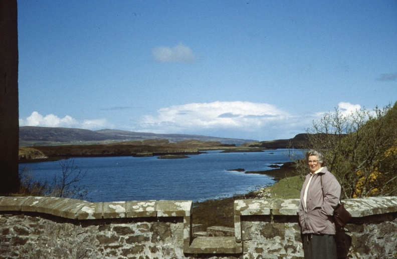 Scotland - Joan at Dunvegan Castle Skye May 1996.jpg